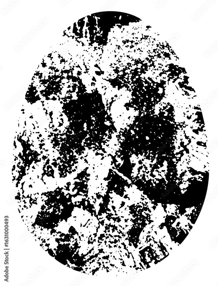 Poster vector abstract distressed circle with textured black and white elements.