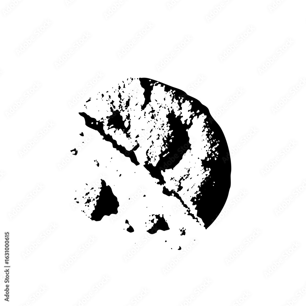 Aufkleber vector abstract black shape with fragmented texture