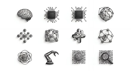 Science and Technology Icon Set Innovation and Discovery