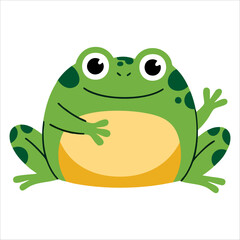 Head frog cartoon character illustration perfect for playful mascot designs, children themed projects, and fun animal character branding.