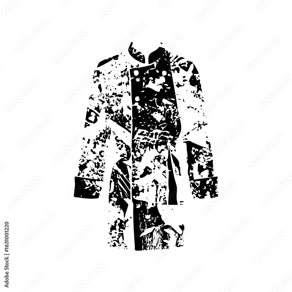 Poster vector abstract vector of a tailored coat with a distressed texture.