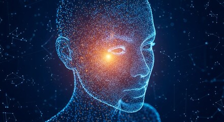 Digital Human Head Artificial Intelligence Network Connection