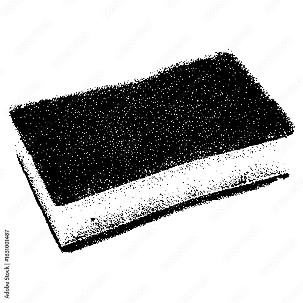 Aufkleber vector rectangular sponge with textured surface and white border.