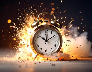 Exploding antique clock