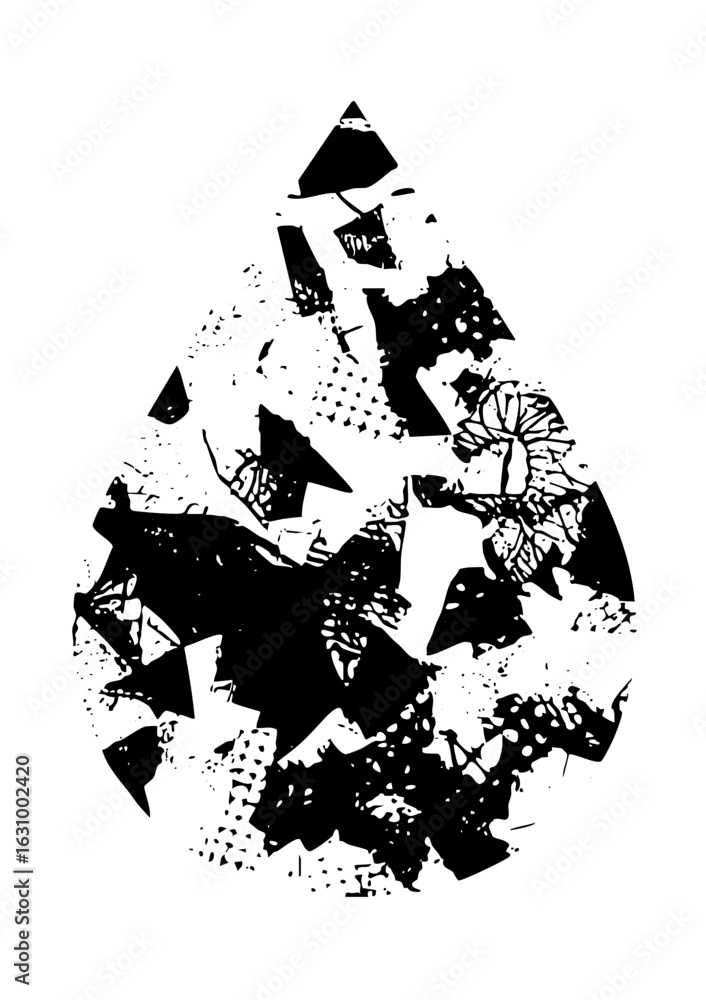 Poster vector abstract black featuring fragmented shapes and lines.