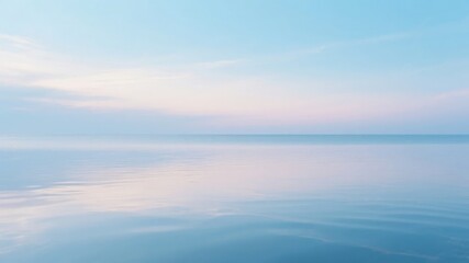 Obraz premium Calm Horizon Over Serene Waters Under a Soft Blue Sky