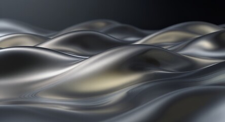 Fototapeta premium Abstract Metallic Waves Background 3D Render