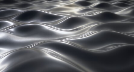 Abstract Metallic Waves Background  Silver Liquid Texture