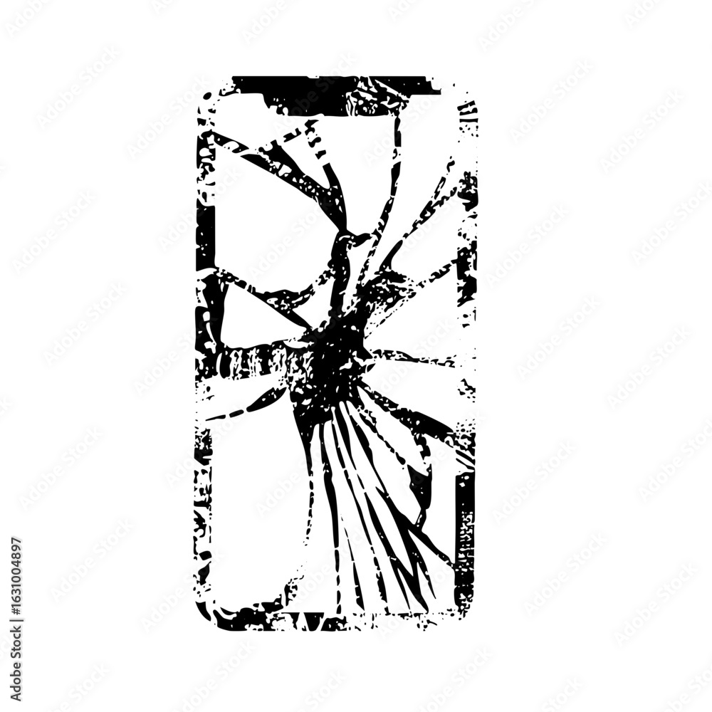 Aufkleber vector elegant dancer silhouette within a fractured rectangular frame.