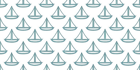 Chic sailboat pattern with elegant blue outline perfect for summer designs and nautical themes