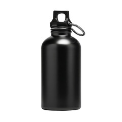 sleek black metal water bottle with convenient loop for easy carrying. Ideal for hydration on go, this durable container is perfect for outdoor activities and daily use