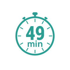 49 minute Timer, clock, icon vector stopwatch isolated icons.
