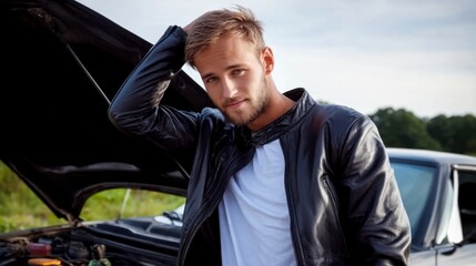 Car maintenance tips for young men outdoor garage lifestyle guide casual setting upbeat mood