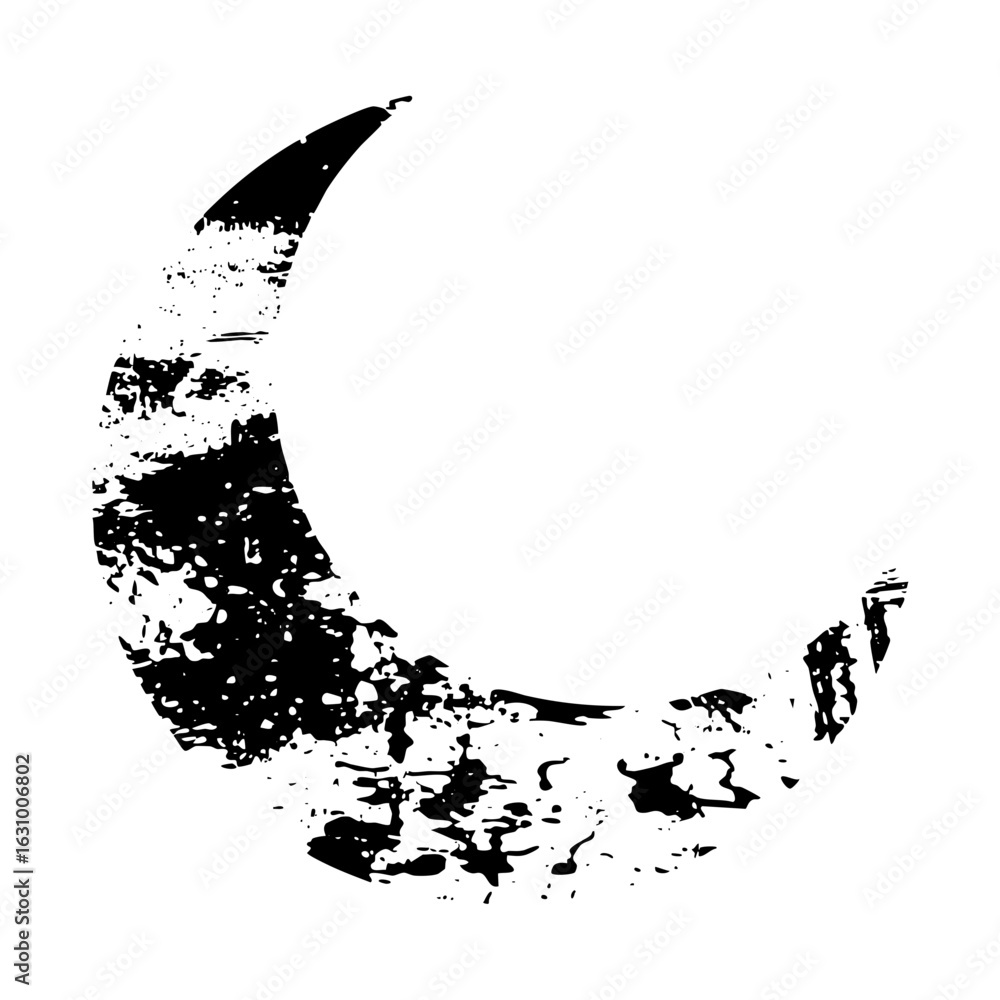 Poster vector abstract brushstroke curve with textured edges.