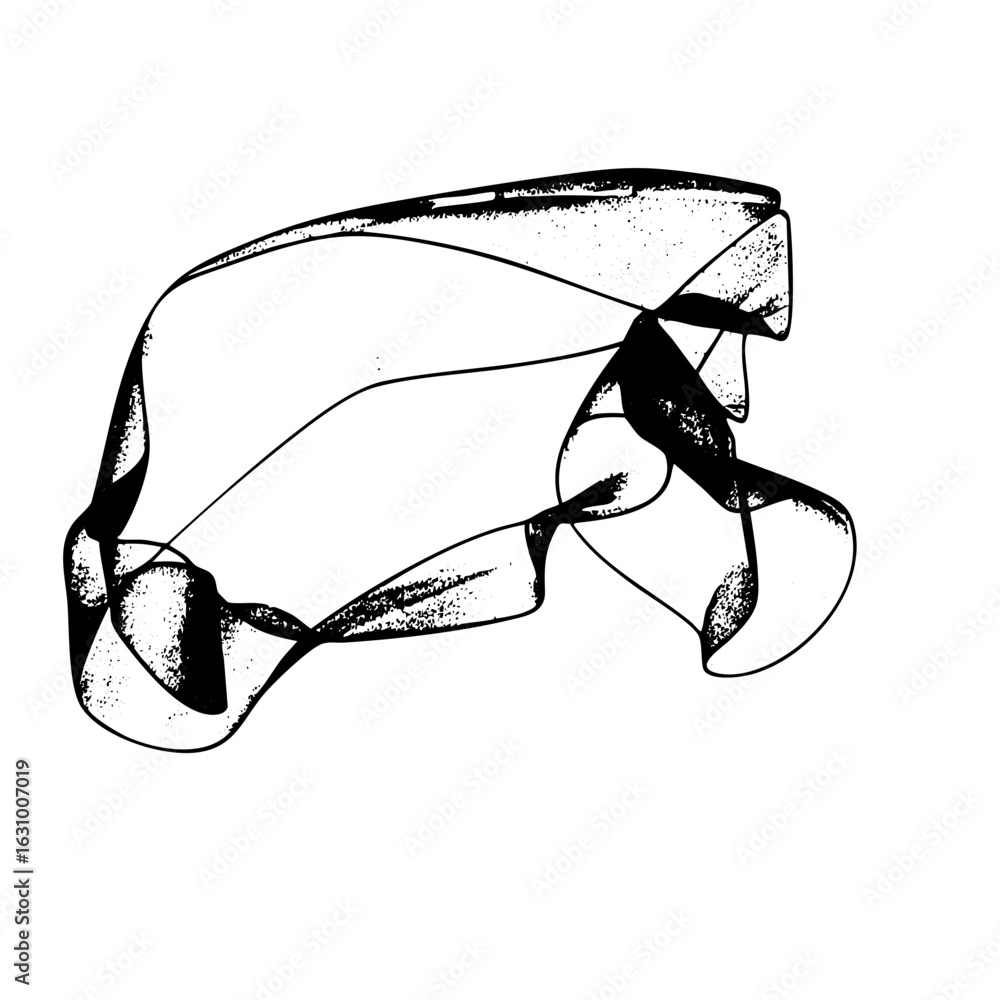Poster vector abstract flowing lines create a modern sculptural form.
