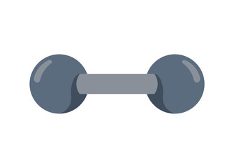 Fitness ball barbell. Simple flat illustration.
