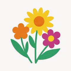 Colorful floral paper cutout