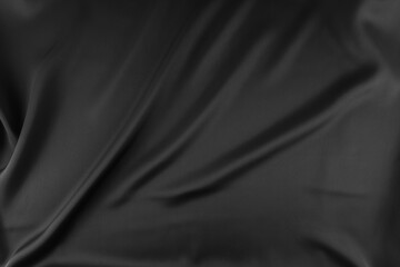 Black Crumpled Silk Texture Background
