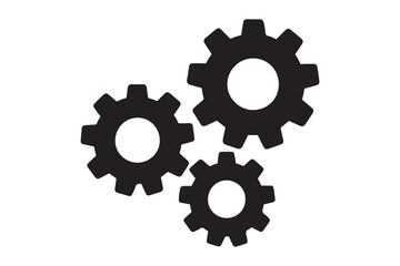 Settings gears (cogs) flat icon for apps and websites