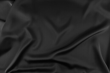 Black Crumpled Silk Texture Background