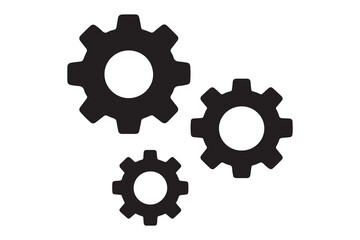 Settings gears (cogs) flat icon for apps and websites