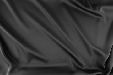 Black Crumpled Silk Texture Background