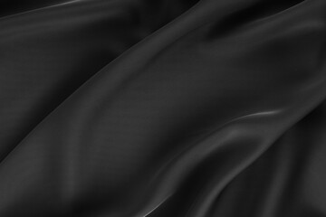 Black Crumpled Silk Texture Background