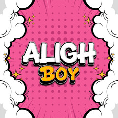 Vibrant Pink Aligh Boy Background with Radiating Comic Style Lines
