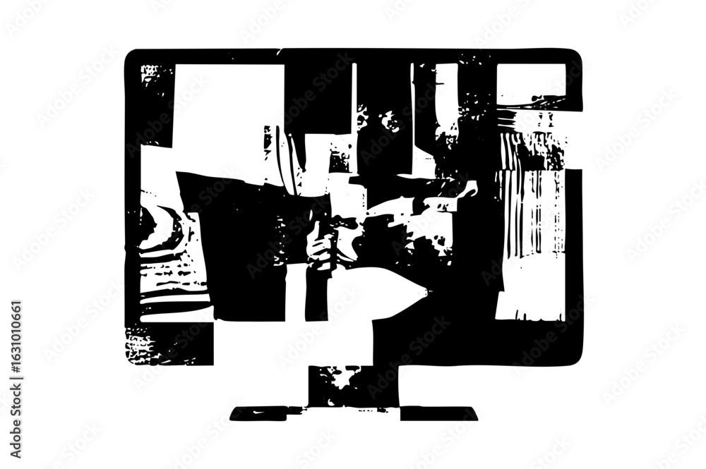 Poster vector abstract geometric shapes form a dynamic monochrome composition.