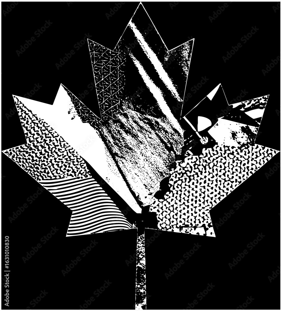 Poster Vector Abstract maple leaf with geometric .