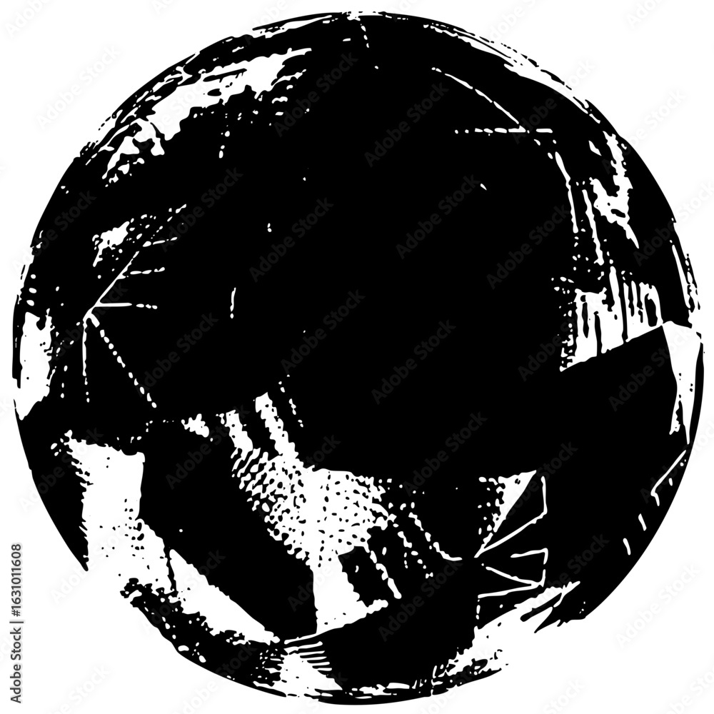 Aufkleber vector abstract globe with textured continents and oceans.