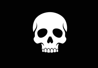 A dark bat silhouette flying across a large full moon in the deep blue night sky. A spooky vector illustration for a Halloween theme.