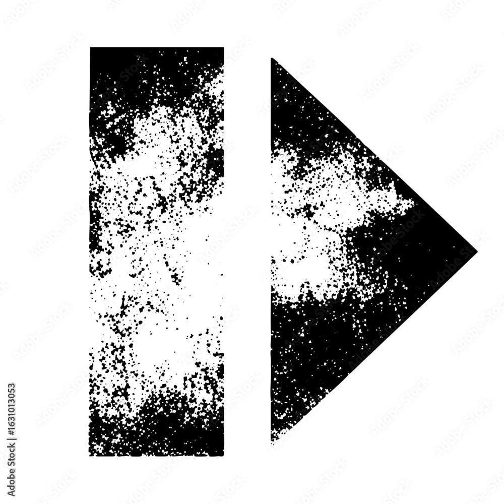 Poster vector distressed forward arrow with textured surface.