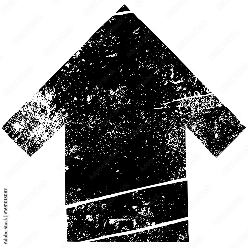 Poster vector distressed upward arrow with horizontal lines.