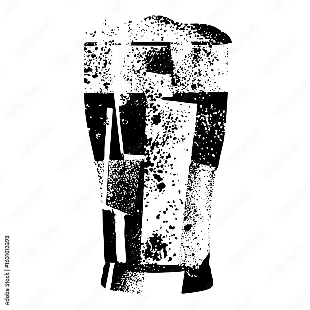 Aufkleber vector abstract geometric pitcher with distressed texture.