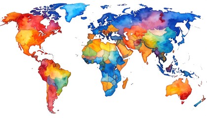 Colorful world map