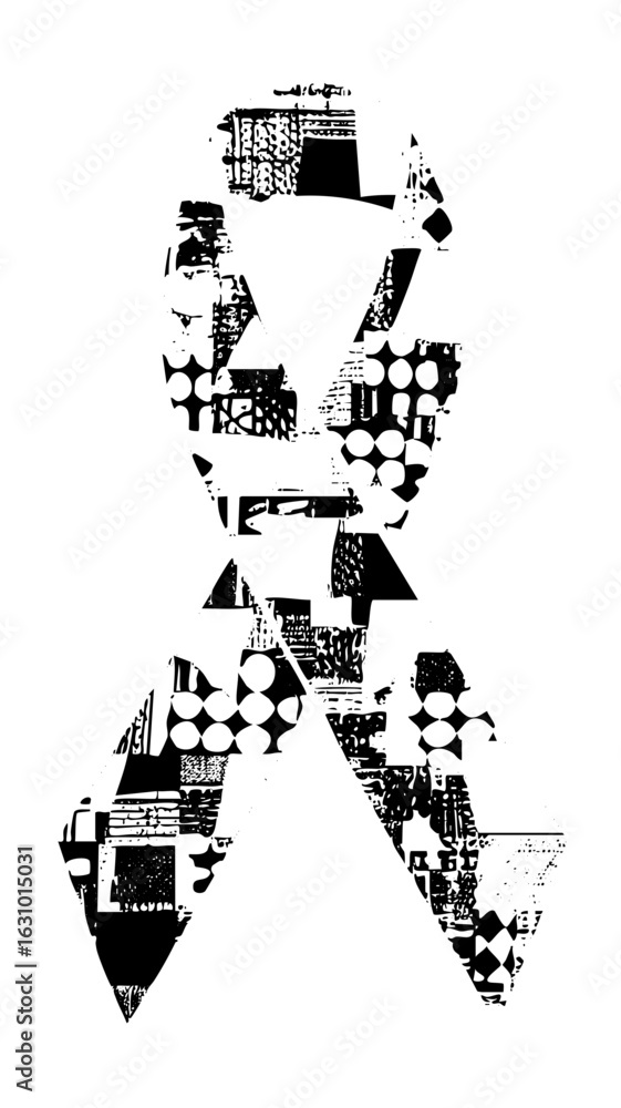 Poster vector abstract figure with geometric shapes and textures.