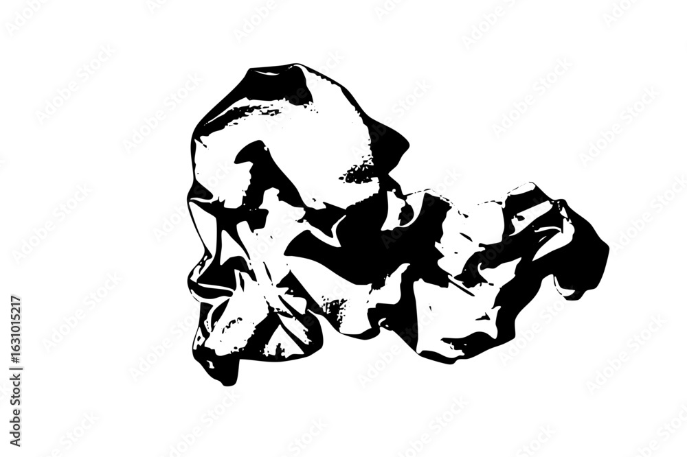 Poster Vector Abstract crumpled form in monochrome vector .