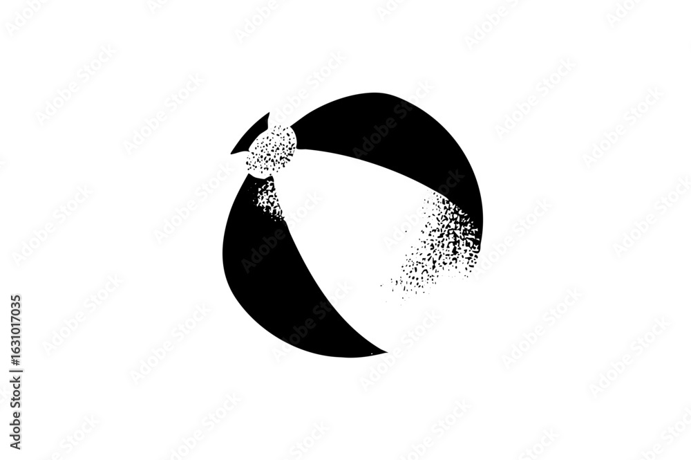 Aufkleber vector abstract dissolving circle with fragmented detail.