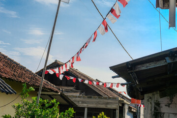 Indonesian Independence Day Celebration with Red and White Flags