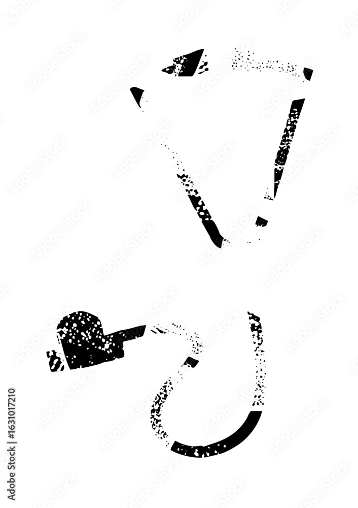 Poster vector abstract feline face with distressed texture.