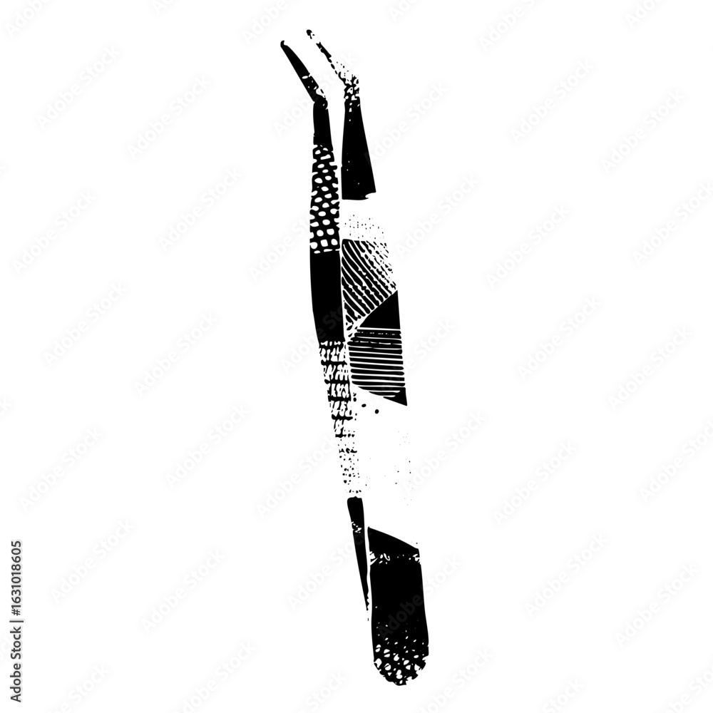 Poster vector abstract feather with geometric .