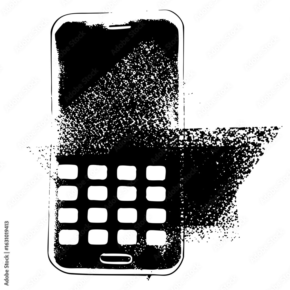 Aufkleber vector abstract smartphone with dissolving effect.