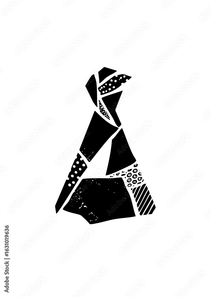Poster vector abstract figure with patterned segments a minimalist .