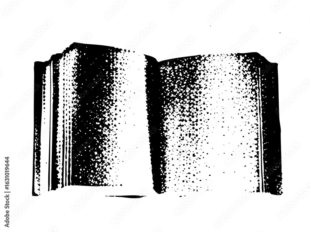 Poster vector open book with textured pages