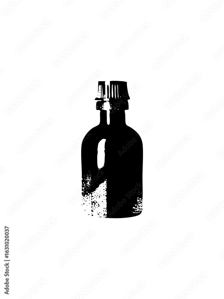 Poster Vector Dark bottle with textured cap