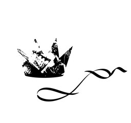 Vector Abstract crown with elegant flourish.