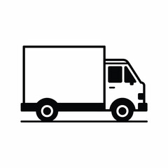 Simple outline icon of a delivery truck or box truck