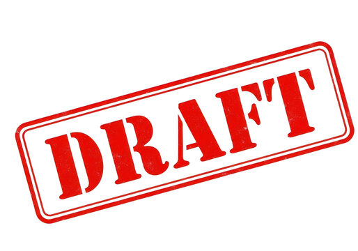 Red draft stamp isolated on transparent background