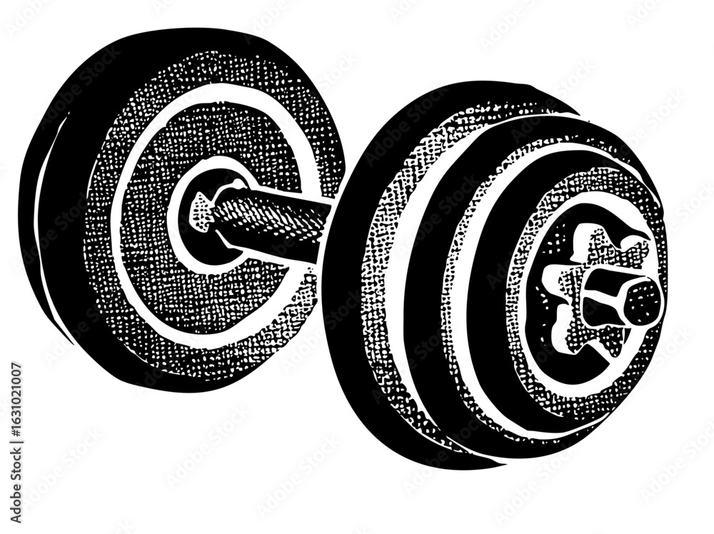 Poster vector interlocking circular emblems feature detailed dotwork and bold lines.